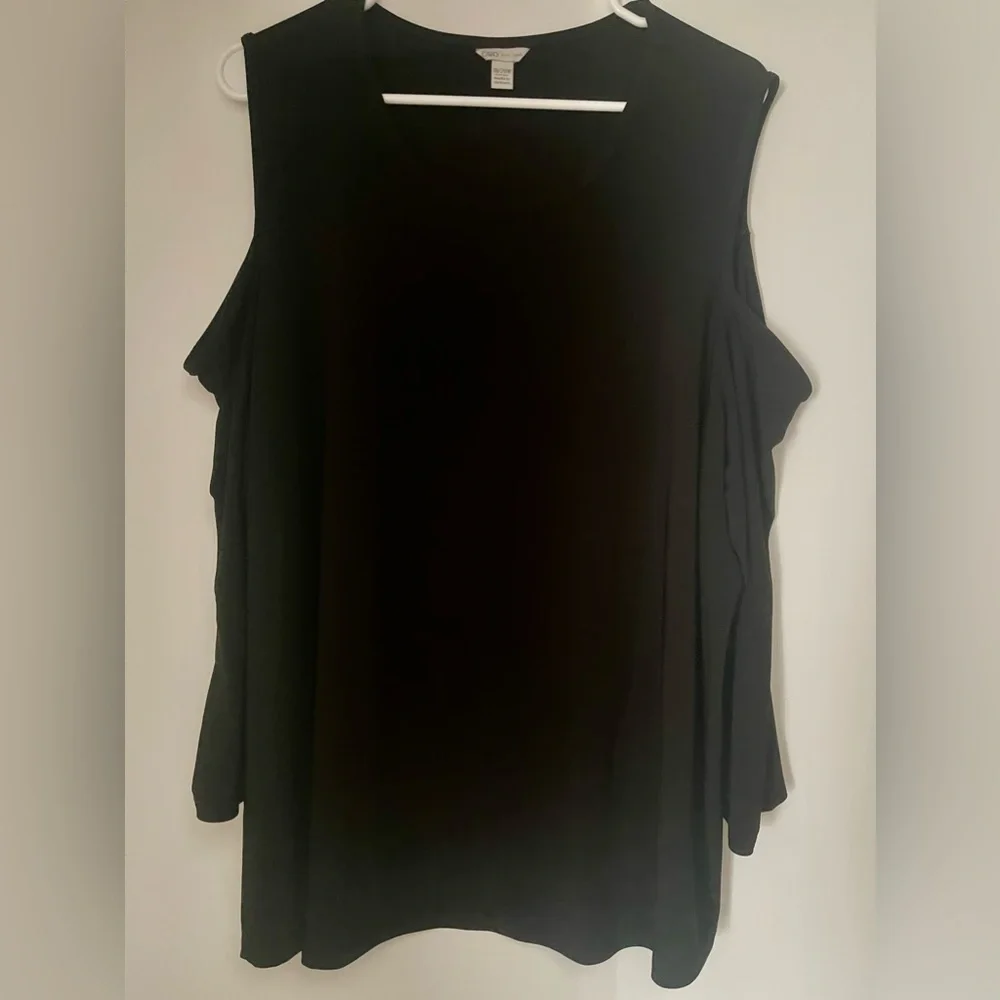 Black cold shoulder top 18/20 - Picture 1 of 6